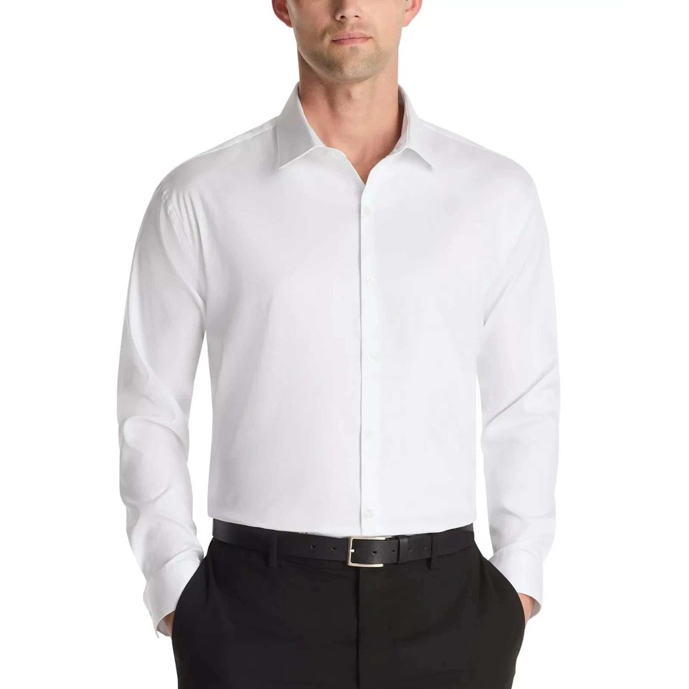 NWT Kenneth Cole Reaction Slim Fit Dress Shirt Men's M 15.5 34/35 White Cotton